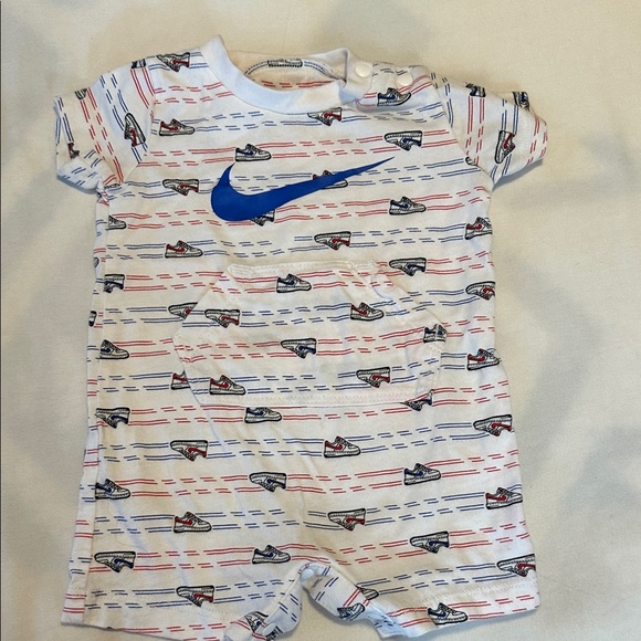 Nike Other - Nike Infant Romper with Blue Swoosh and Sneaker Design Size 3 Months